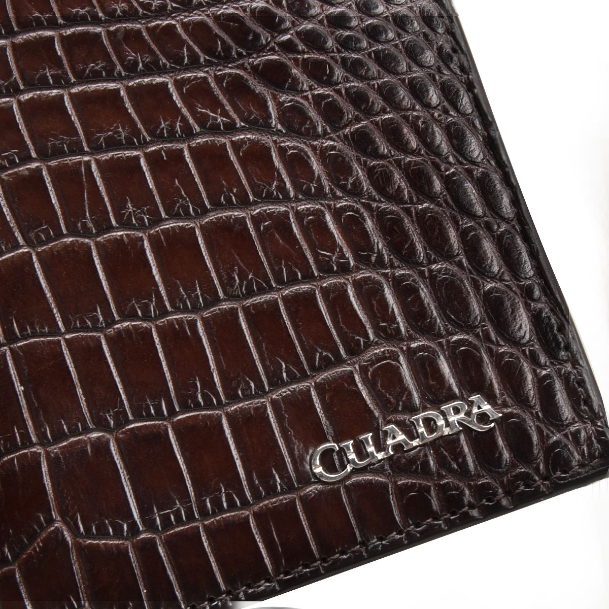 BC003NL - Cuadra brown classic niloticus exotic bifold wallet for men.-Kuet.us