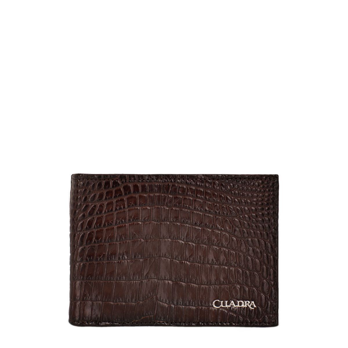 Cuadra laser cut monogram brown leather wallet