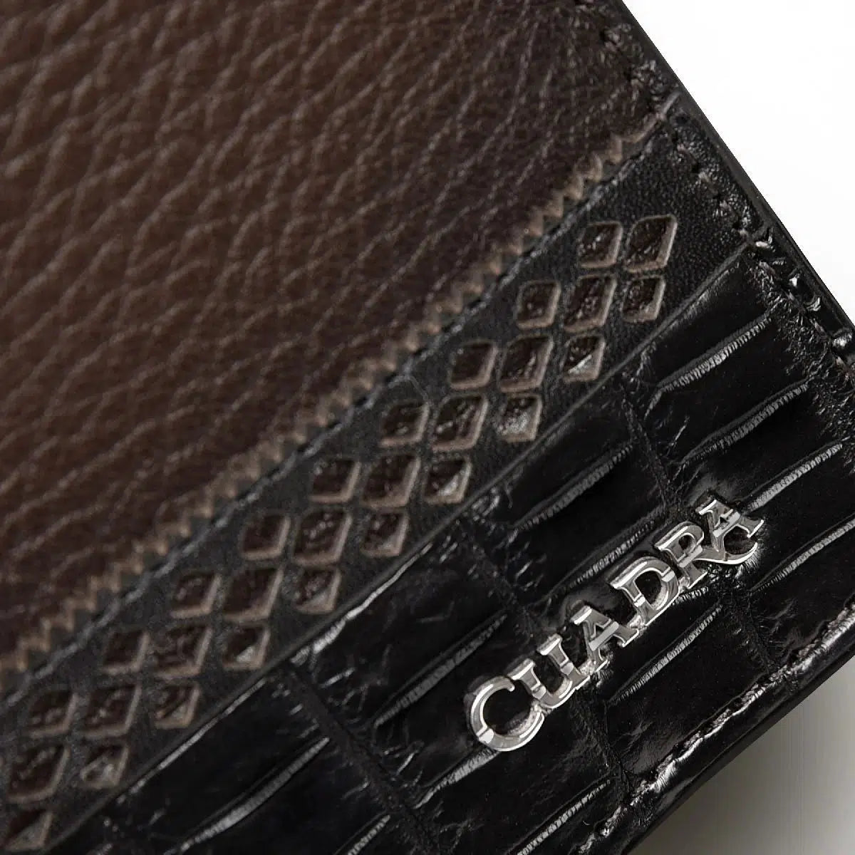 BC012NL - Cuadra black exotic bifold wallet in niloticus leather for men-Kuet.us