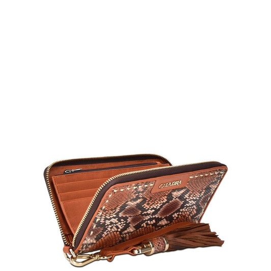 BD207PI - CUADRA OCHER FASHION PYTHON WRISTLET WALLET CLUTCH FOR WOMAN-Kuet.us