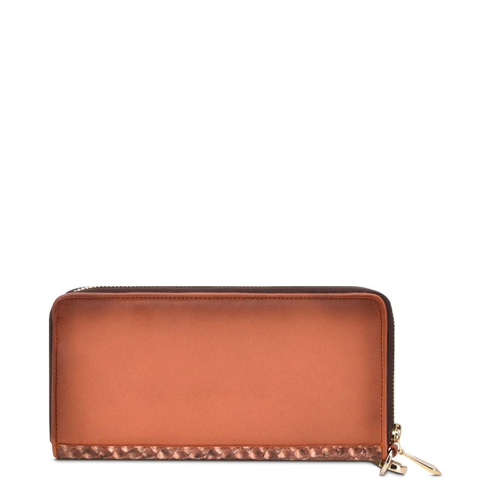 BD207PI - CUADRA OCHER FASHION PYTHON WRISTLET WALLET CLUTCH FOR WOMAN-Kuet.us