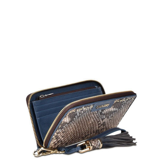 BD207PI - CUADRA SKY BLUE FASHION PYTHON WRISTLET WALLET CLUTCH FOR WOMAN-Kuet.us