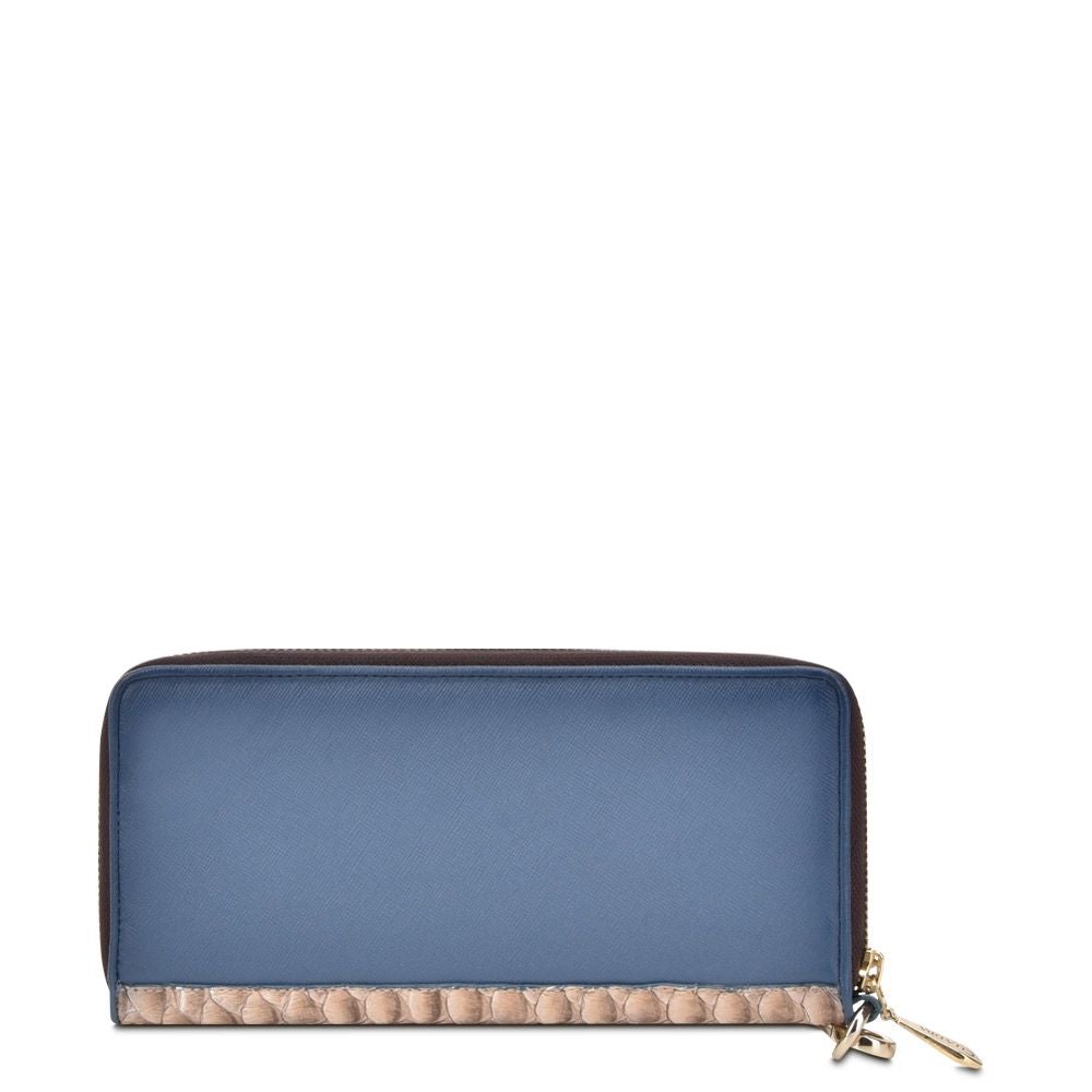 BD207PI - CUADRA SKY BLUE FASHION PYTHON WRISTLET WALLET CLUTCH FOR WOMAN-Kuet.us