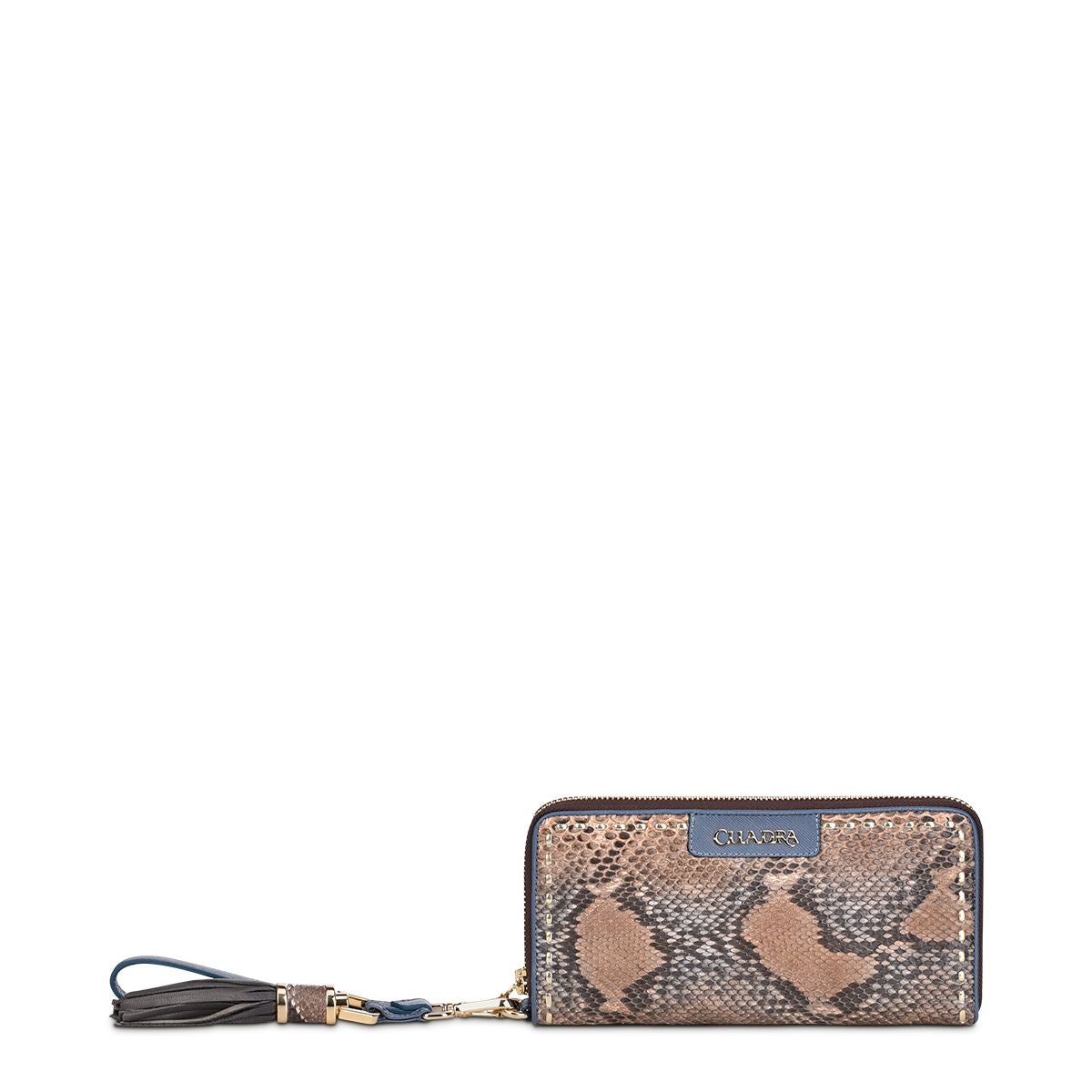 BD207PI - CUADRA SKY BLUE FASHION PYTHON WRISTLET WALLET CLUTCH FOR WOMAN-Kuet.us