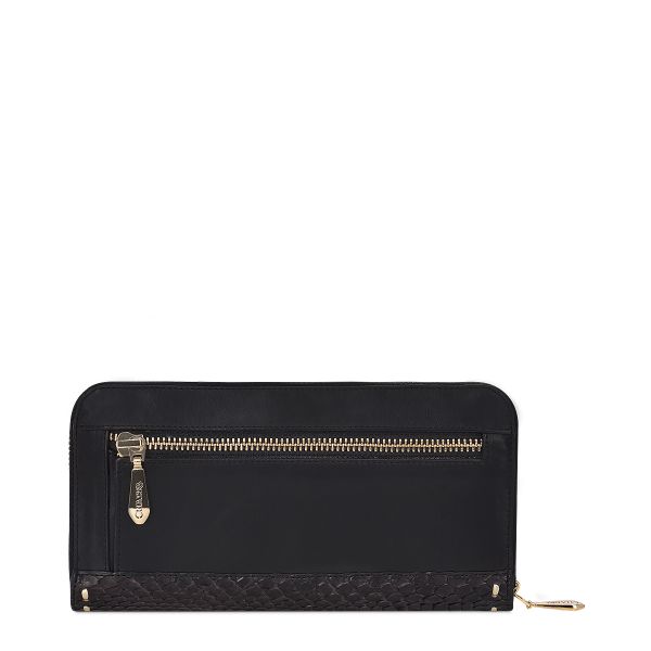 BD211PI - Cuadra black fashion python leather wallet clutch for women-Kuet.us