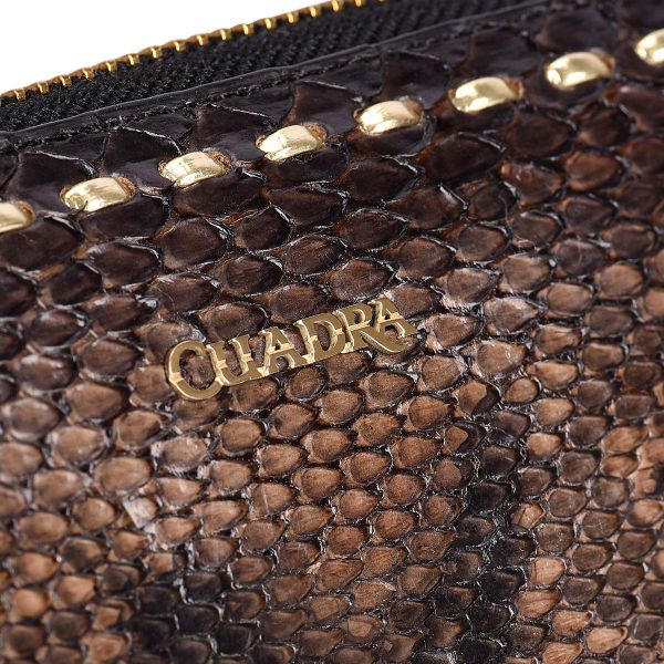 BD211PI - Cuadra black fashion python leather wallet clutch for women-Kuet.us