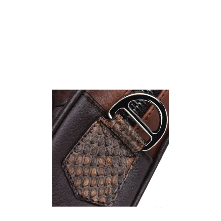 BO321PH - Cuadra chocolate fashion python wristlet clutch bag for men-Kuet.us