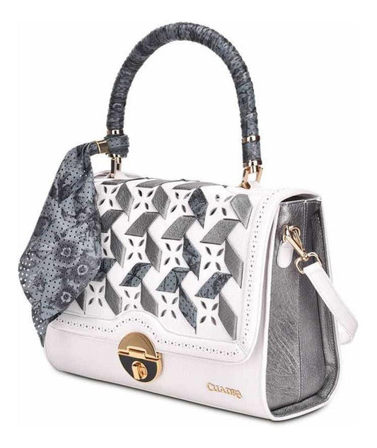 BO371RS - Cuadra white casual satchel leather shoulder bag for women-Kuet.us