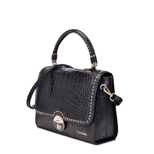 BO376AL - Cuadra black fashion alligator leather ladies purse handbag for women-Kuet.us