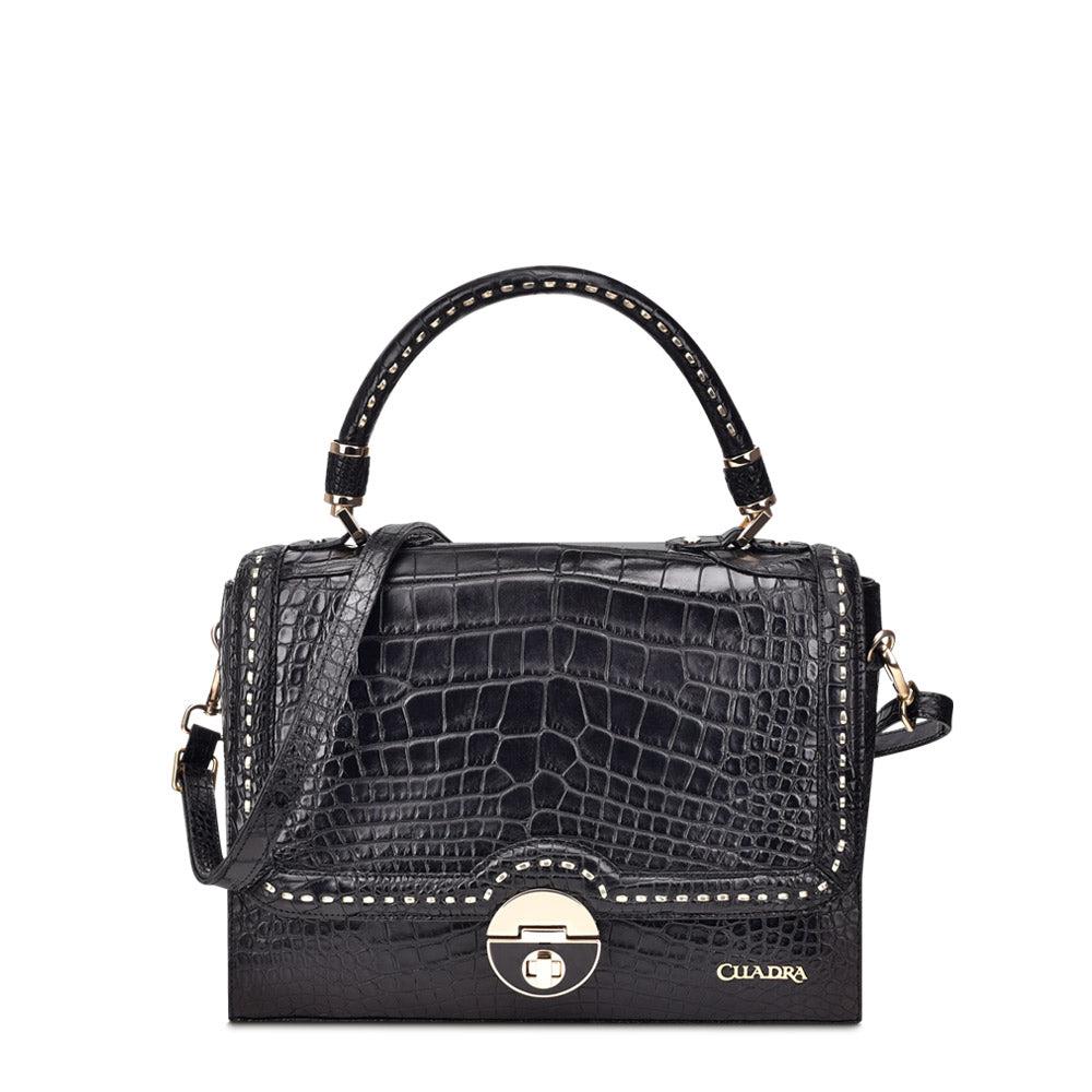 BO376AL - Cuadra black fashion alligator leather ladies purse handbag for women-Kuet.us