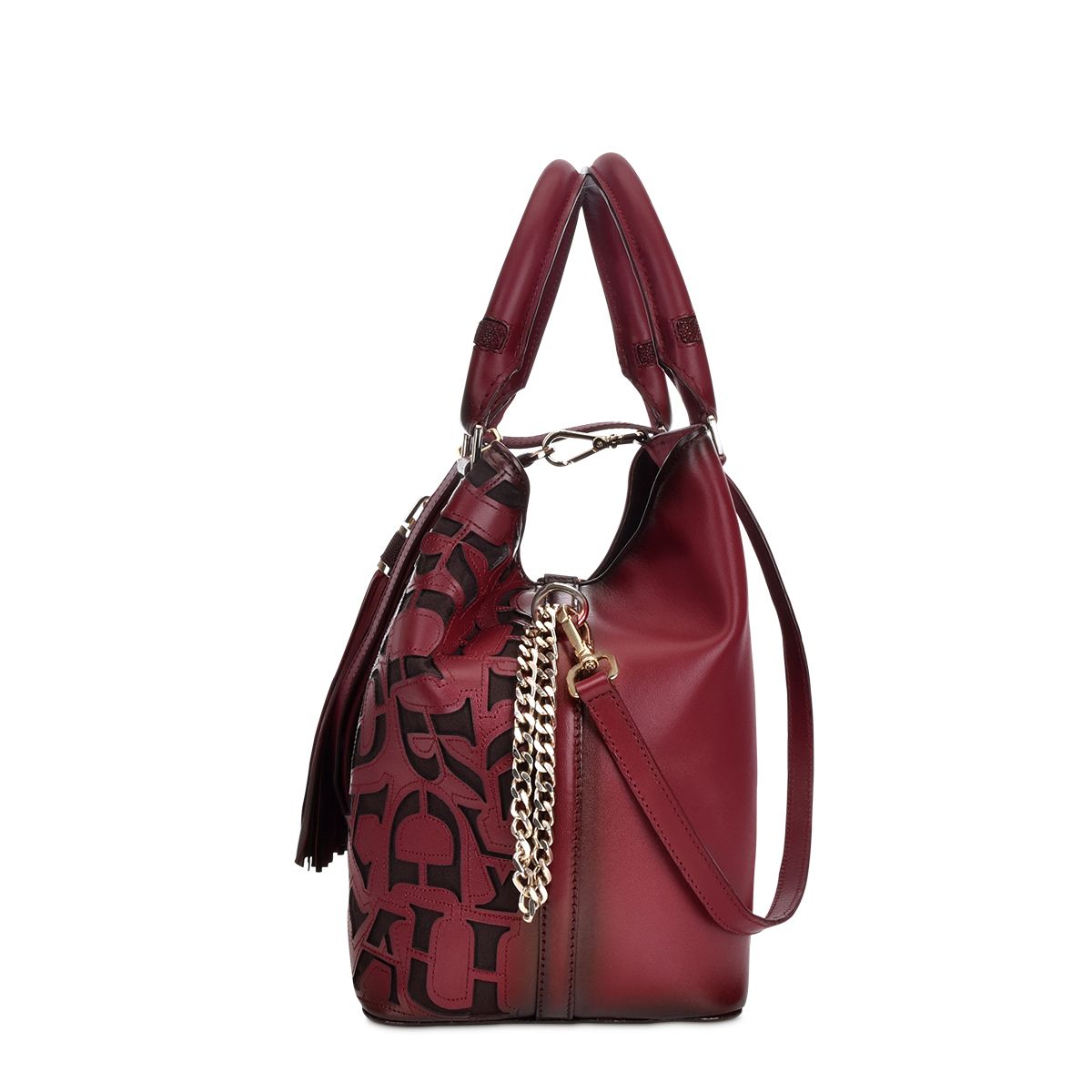 BO399MA - Cuadra wine fashion leather folding canvas purse handbag for women-Kuet.us