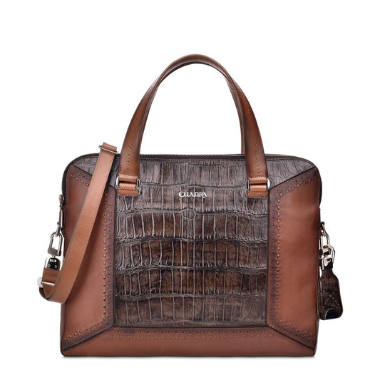BO409AL - Cuadra sand business casual alligator bag for men / women-Kuet.us