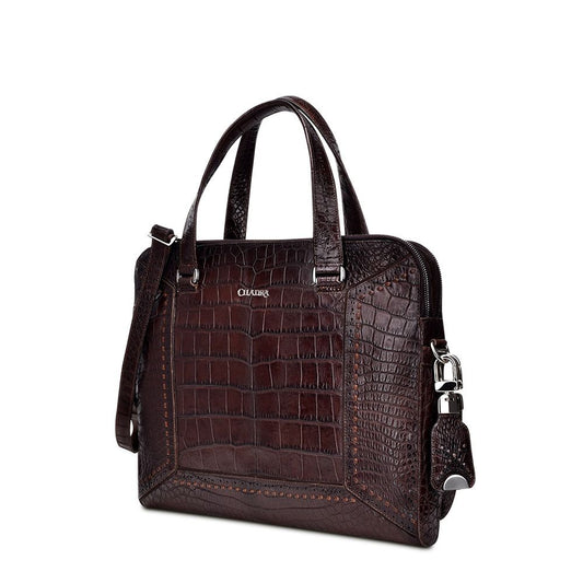 BO421AL - Cuadra brown business casual alligator messenger bag for men / women-Kuet.us
