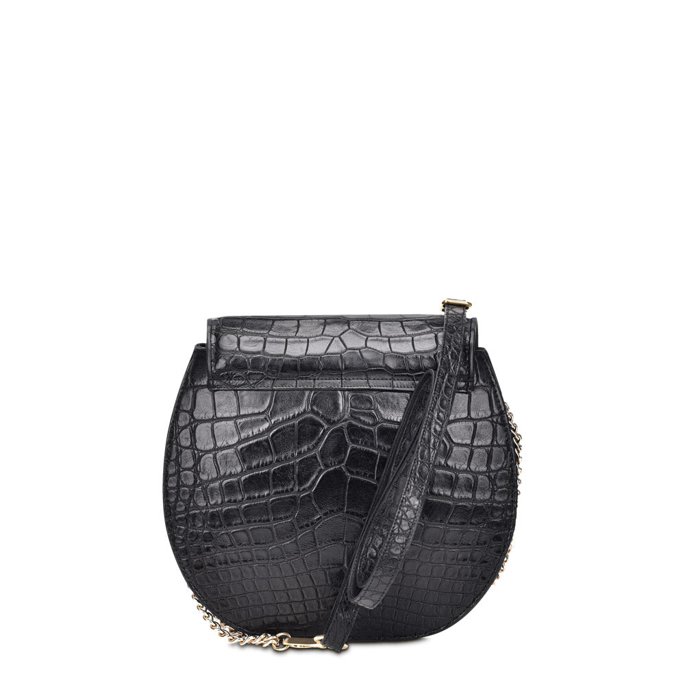 BO422AL - Cuadra black fashion alligator leather ladies purse handbag for women-Kuet.us