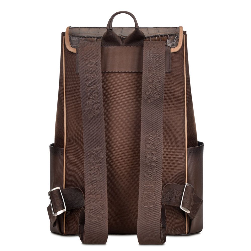 BO444AL - Cuadra chocolate fashion alligator backpack for men or women-Kuet.us