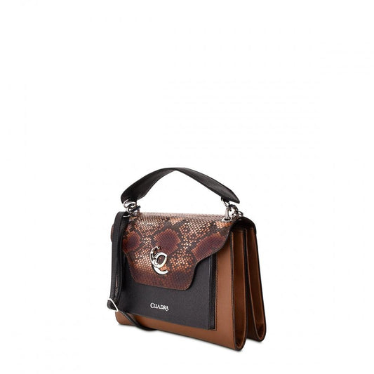 BO461PI - Cuadra brown dress fashion python handbag for women-Kuet.us