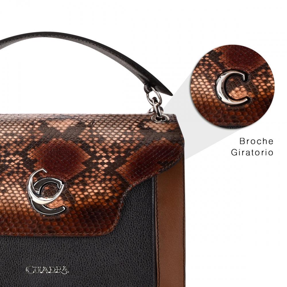 BO461PI - Cuadra brown dress fashion python handbag for women-Kuet.us