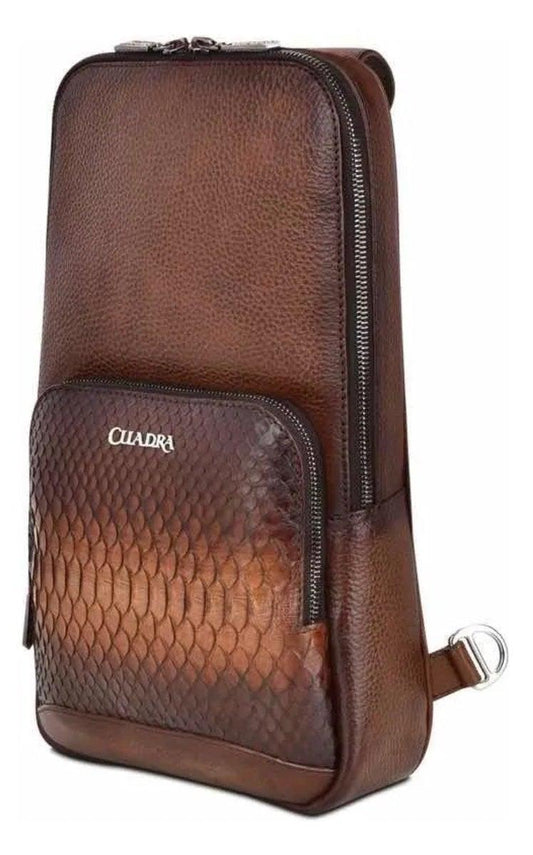 BO462PM BROWN. CUADRA FASHION PYTHON CROSSBODY MESSENGER FOR MEN-Kuet.us