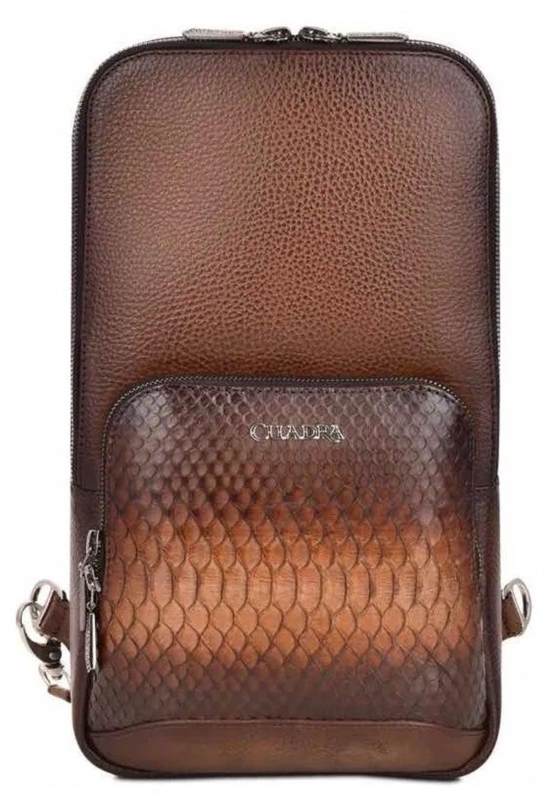 BO462PM BROWN. CUADRA FASHION PYTHON CROSSBODY MESSENGER FOR MEN-Kuet.us
