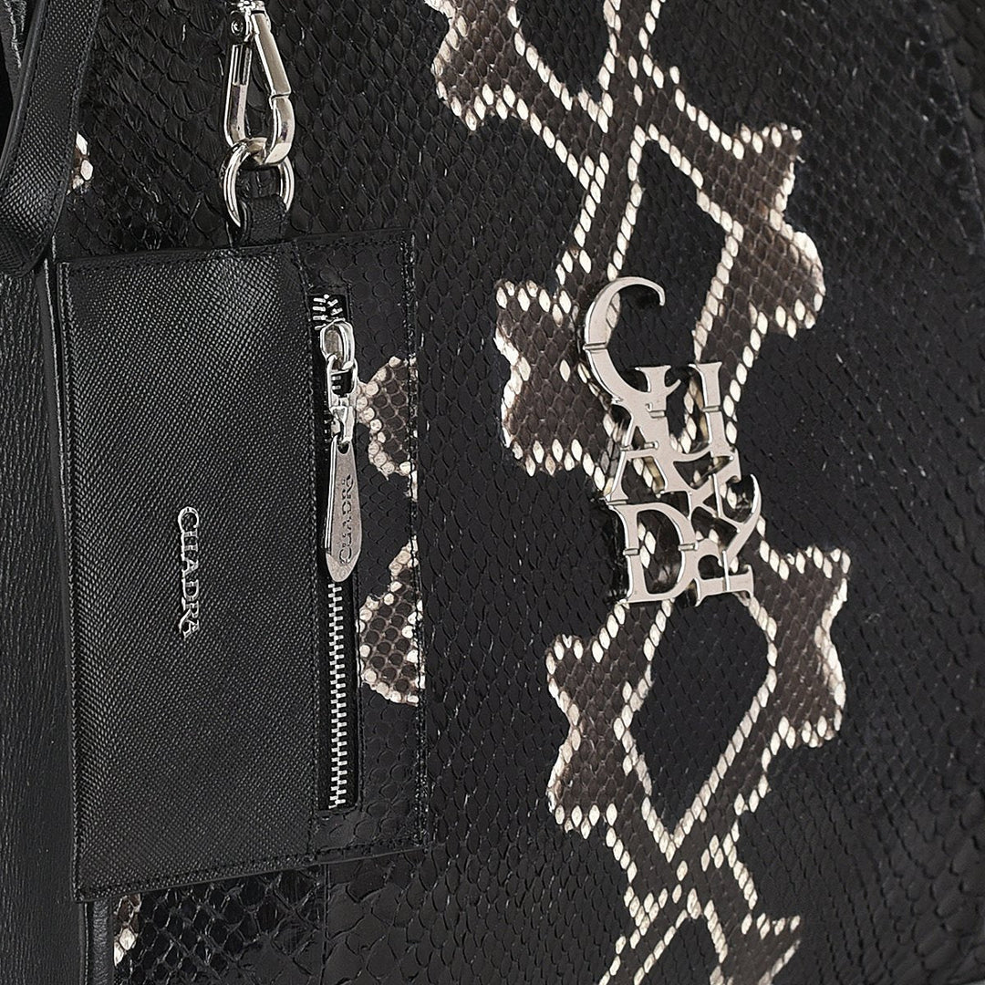 BOD0DPH - Cuadra black dress fashion python totebag for women-Kuet.us