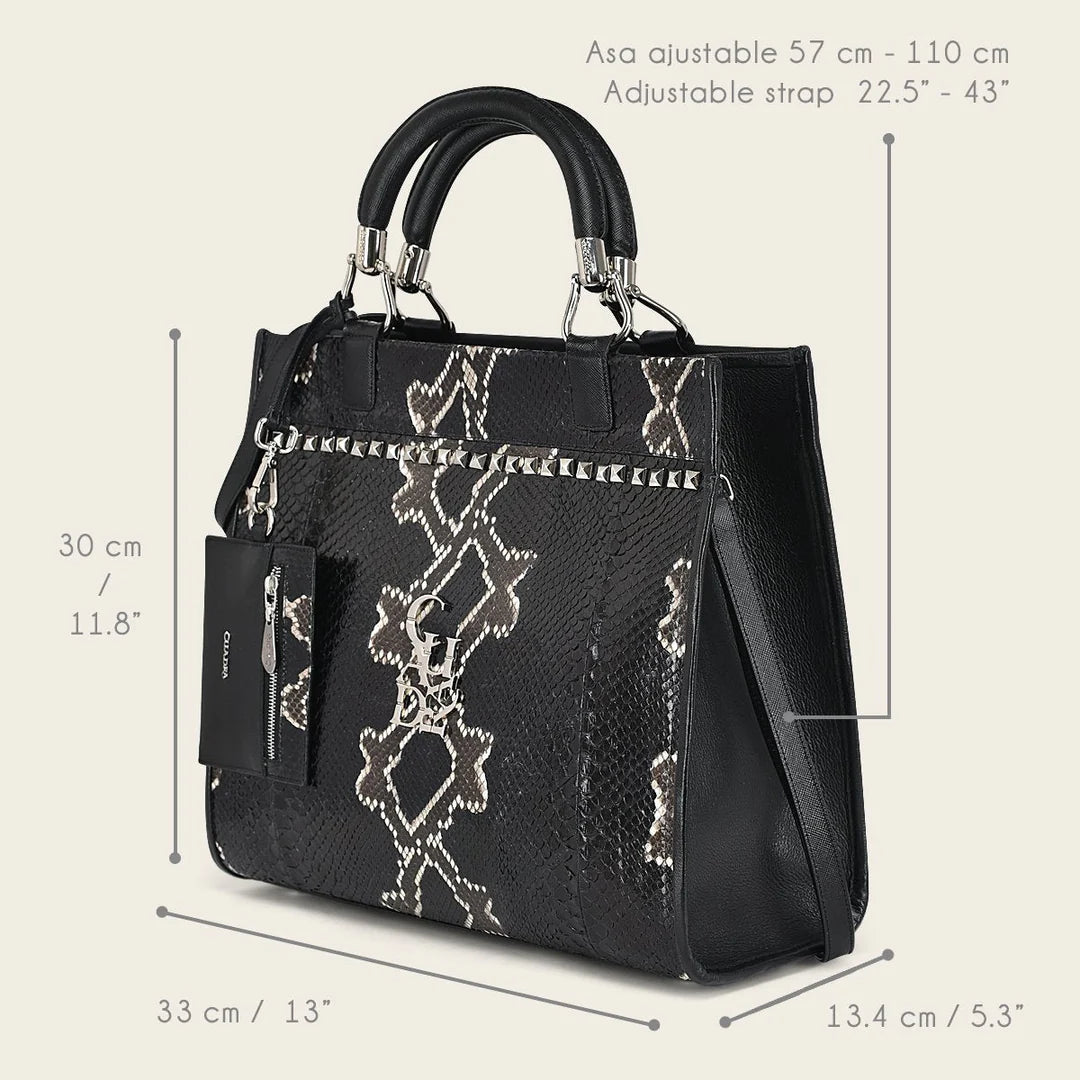 BOD0DPH - Cuadra black dress fashion python totebag for women-Kuet.us