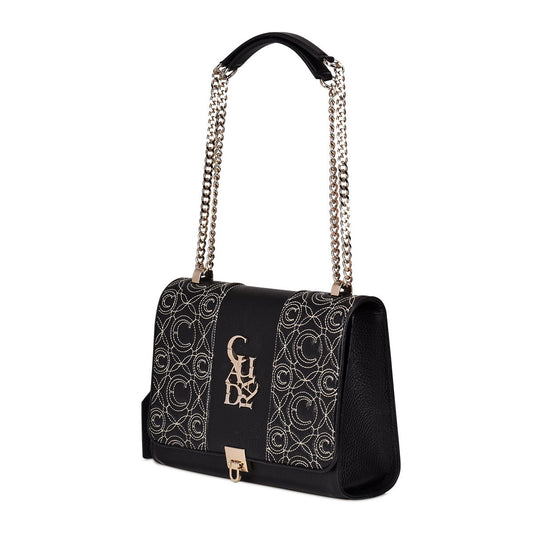BOD15RS - Cuadra black casual fashion leather shoulder bag for women-Kuet.us