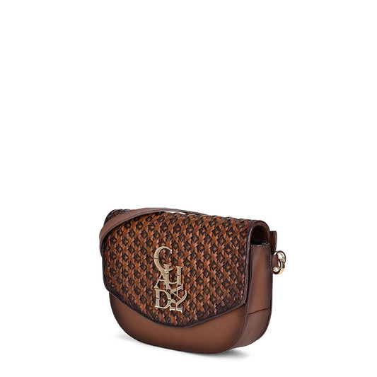 BOD24RS - Cuadra brown fashion leather mini crossbody bag for women-Kuet.us