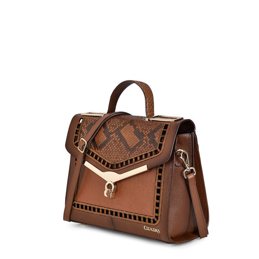 BOD26PI - Cuadra ocre casual fashion python handbag for women-Kuet.us