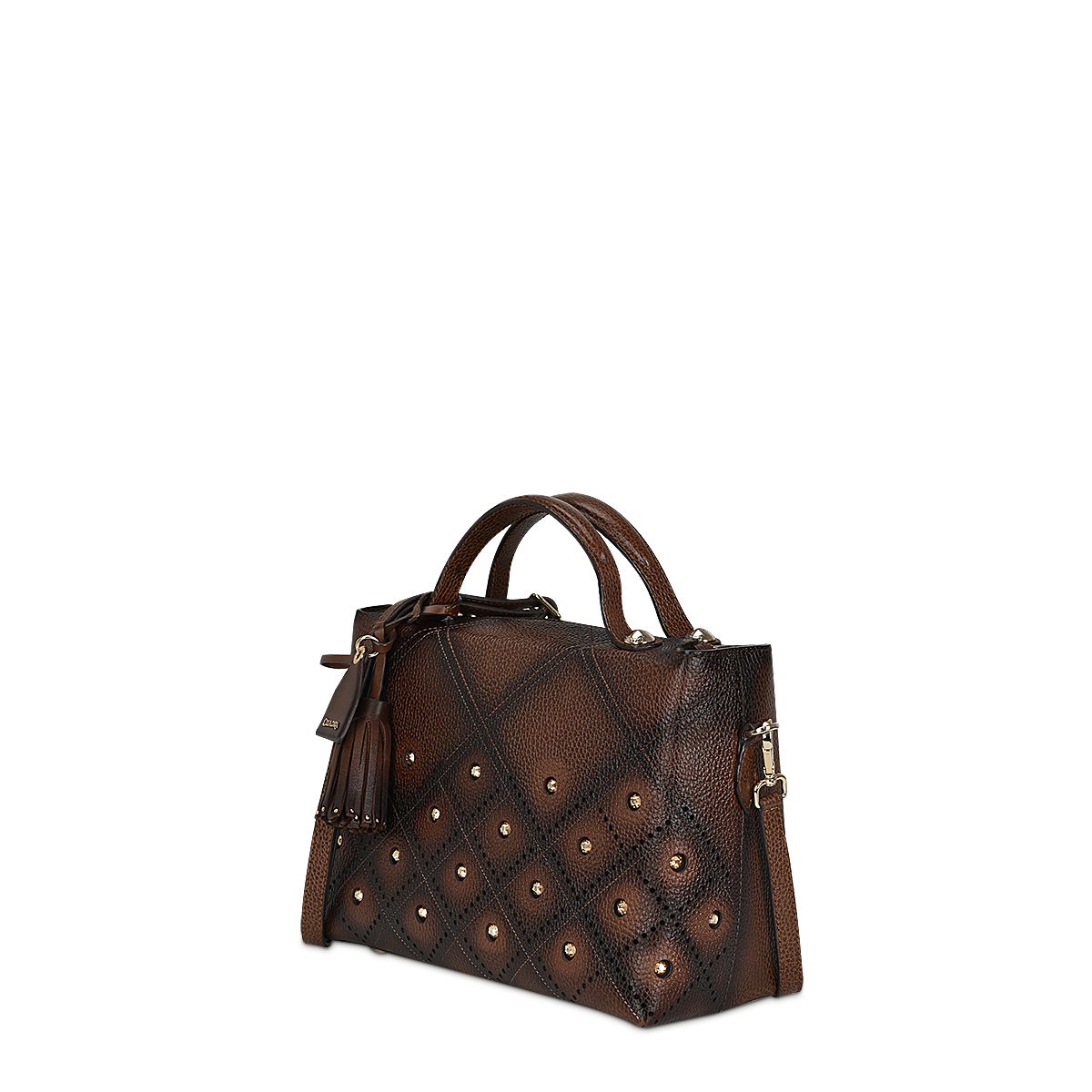 BOD56RS - Cuadra chocolate casual fashion bag in cowhide leather for woman-Kuet.us