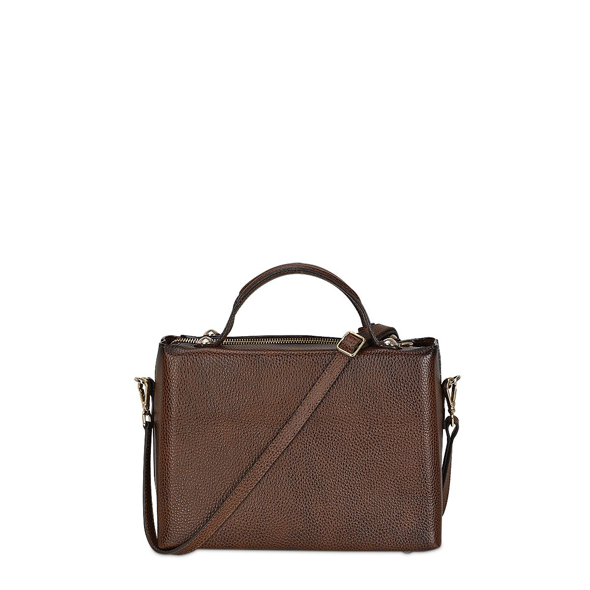 BOD56RS - Cuadra chocolate casual fashion bag in cowhide leather for woman-Kuet.us