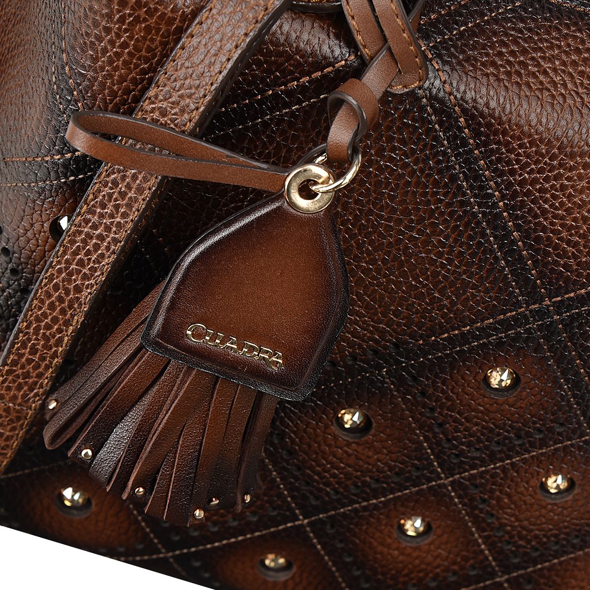 BOD56RS - Cuadra chocolate casual fashion bag in cowhide leather for woman-Kuet.us