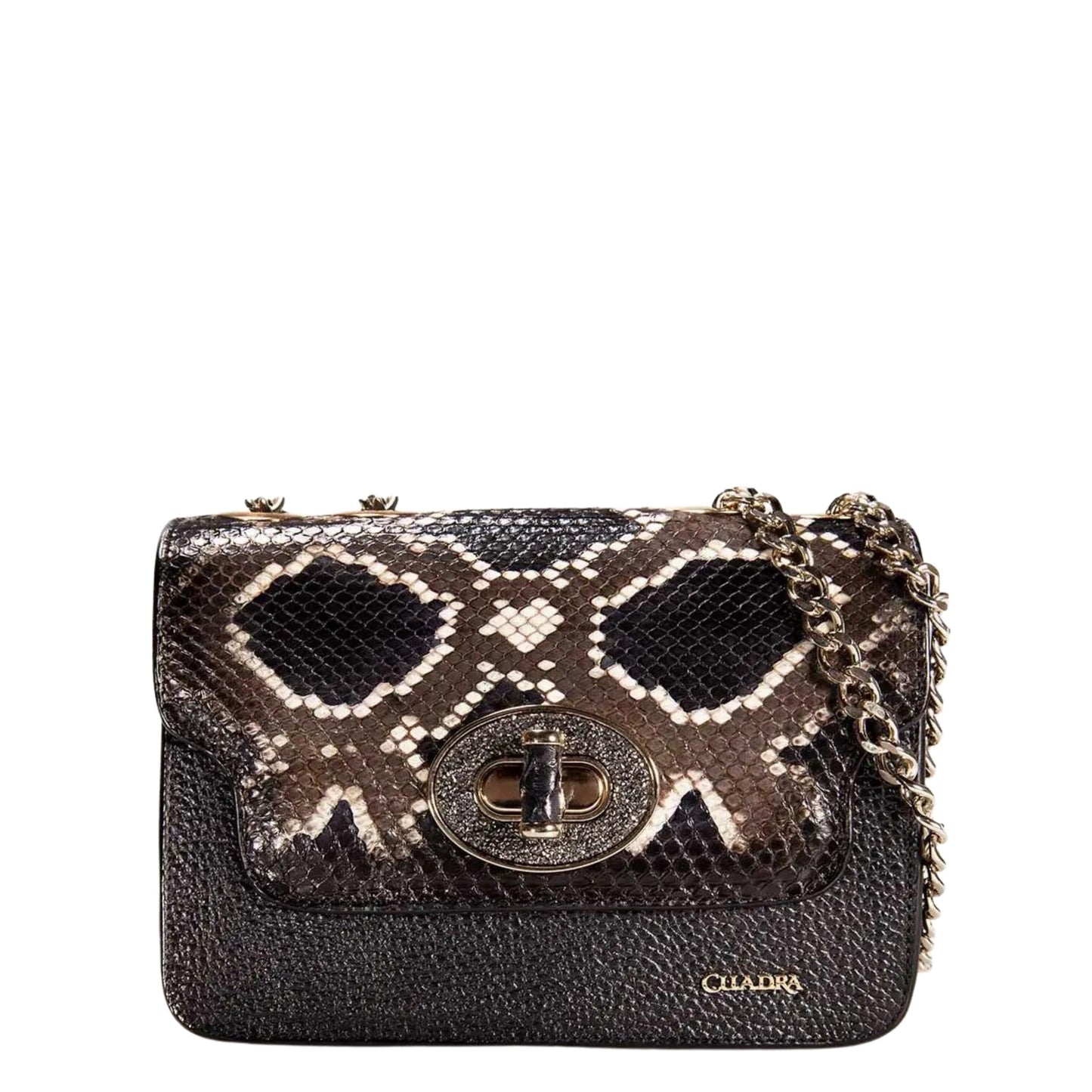 BOD59PI - Cuadra black western casual leather python shoulder bag for women.-Kuet.us