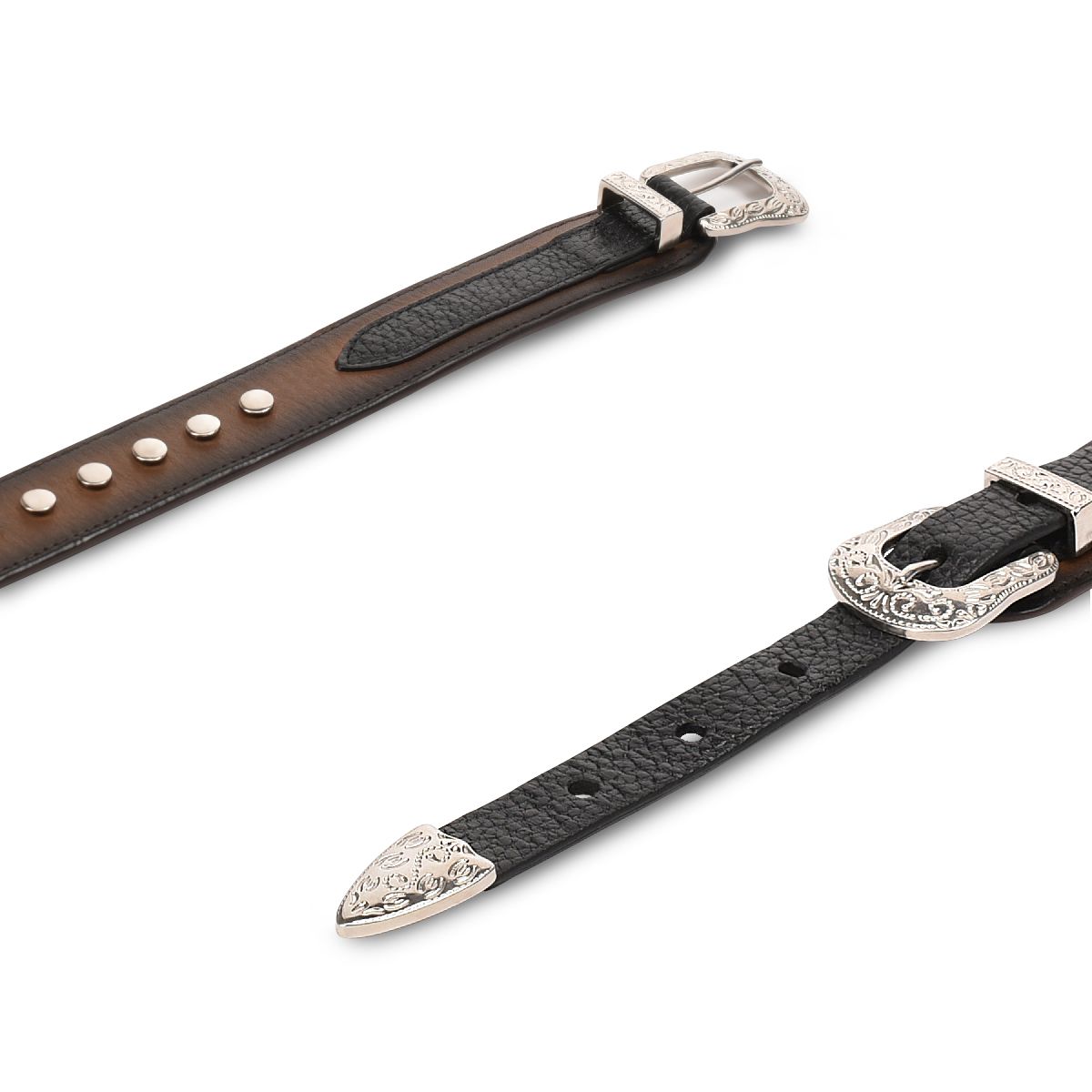 CD942RS - Cuadra black western cowgirl python belt for women-Kuet.us