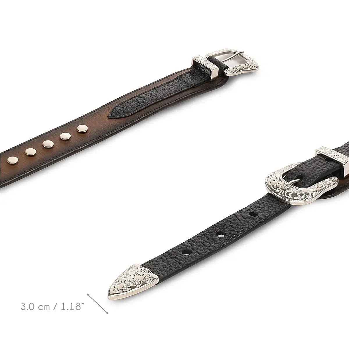 CD942RS - Cuadra black western cowgirl python belt for women-Kuet.us