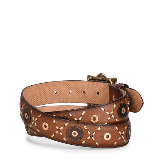 CD971PI - Cuadra whiskey fashion Paris Texas leather belt for women-Kuet.us
