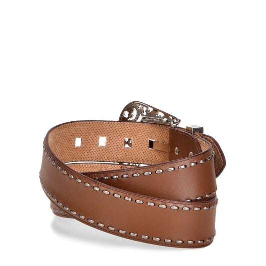CD974RS - Cuadra honey cowboy Paris Texas leather belt for women-Kuet.us