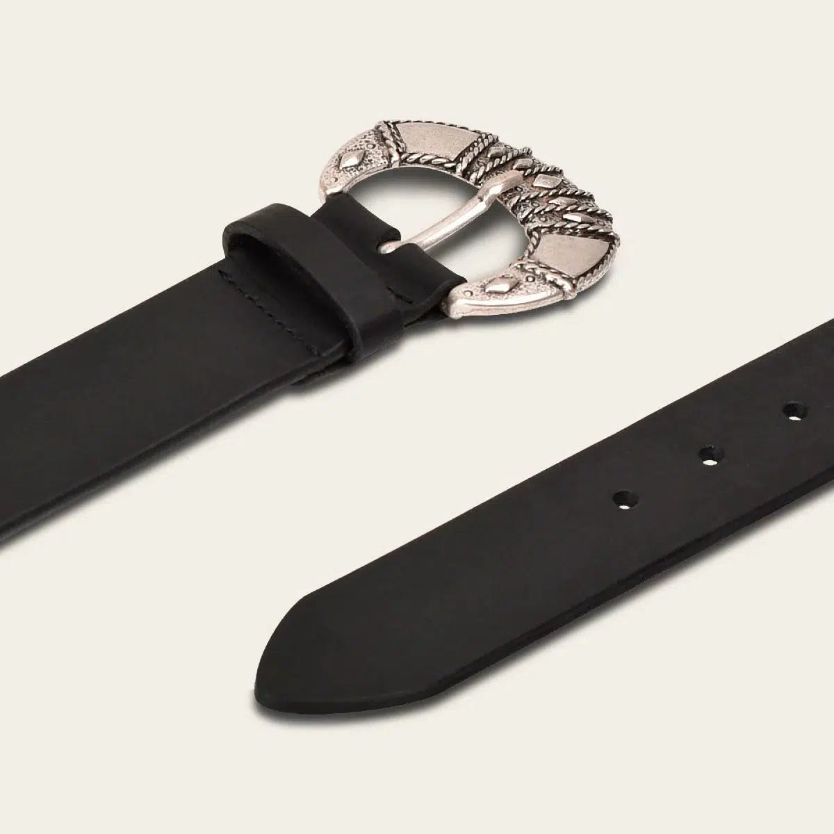 CD9856R - Cuadra black casual western leather belt for women-Kuet.us
