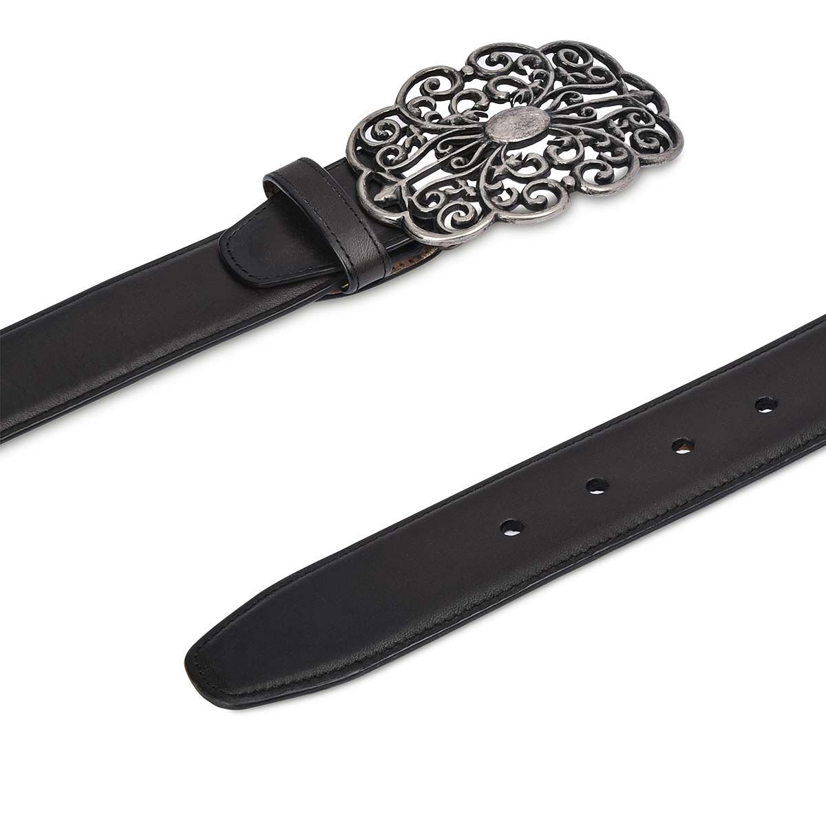 CD999RS - Cuadra gray western cowgirl leather belt for women-Kuet.us