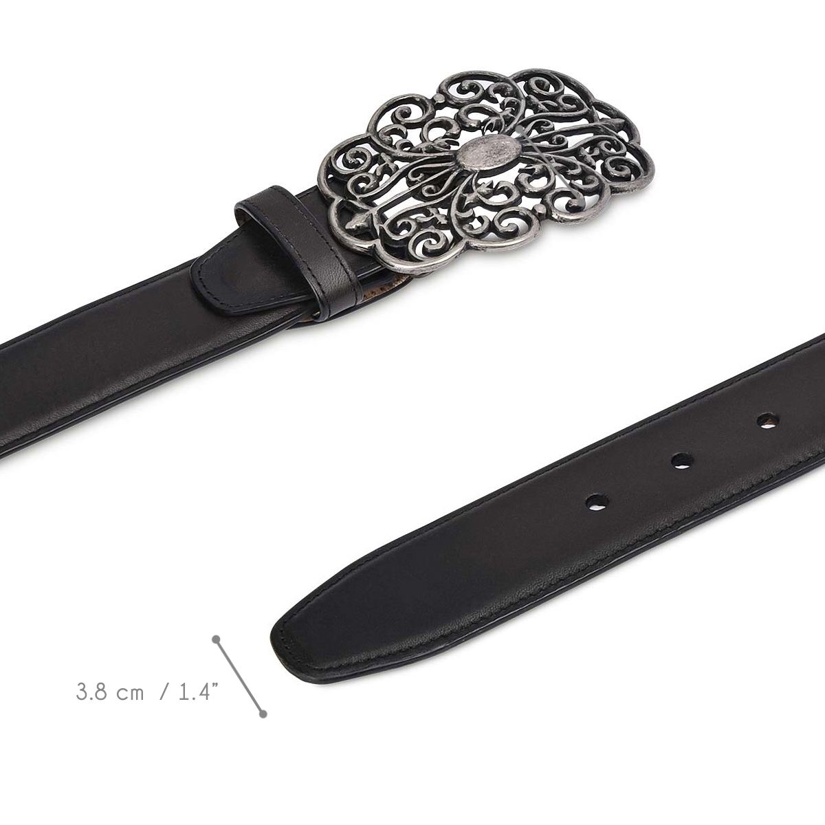 CD999RS - Cuadra gray western cowgirl leather belt for women-Kuet.us
