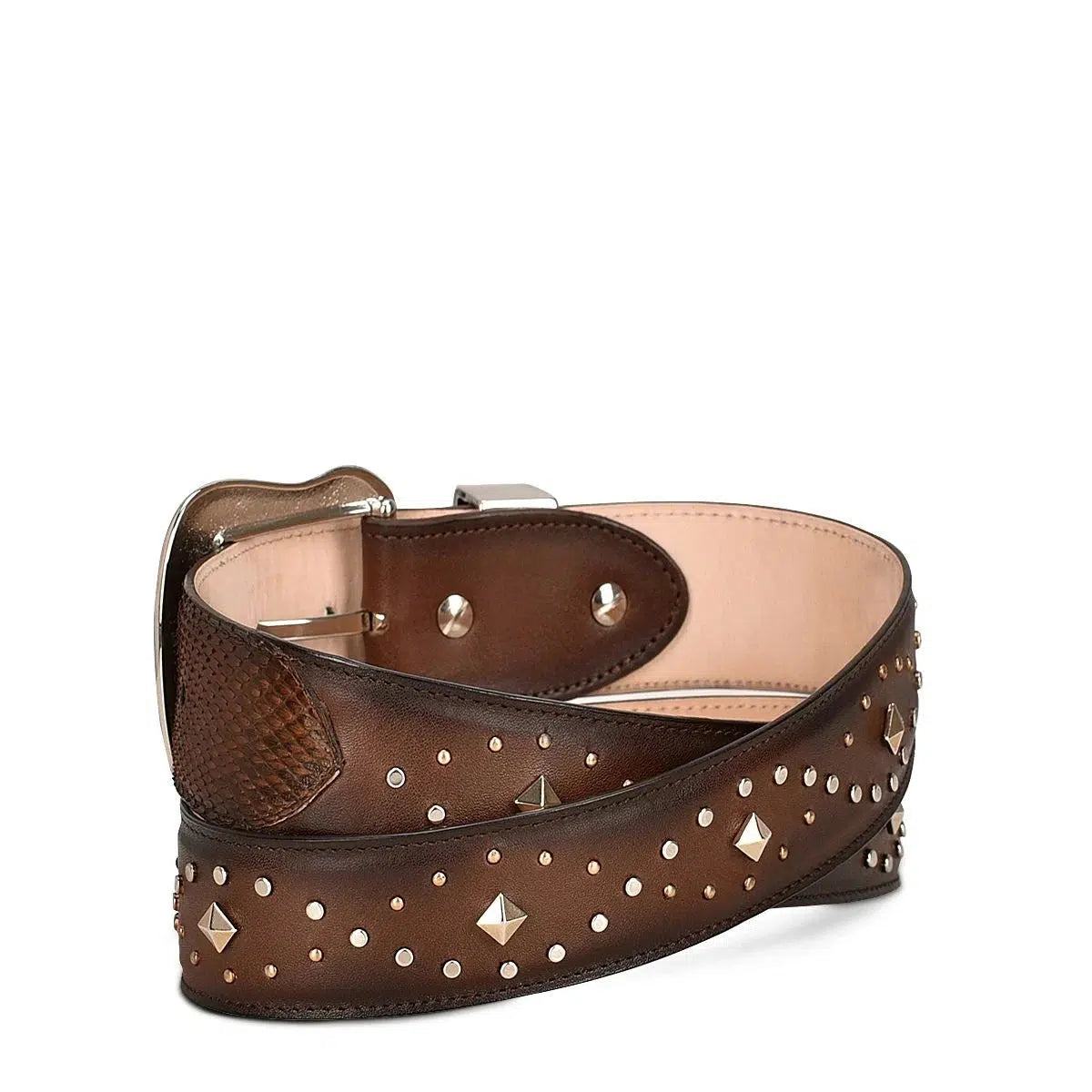 CDA06PI - Cuadra honey western cowgirl python belt for women-Kuet.us