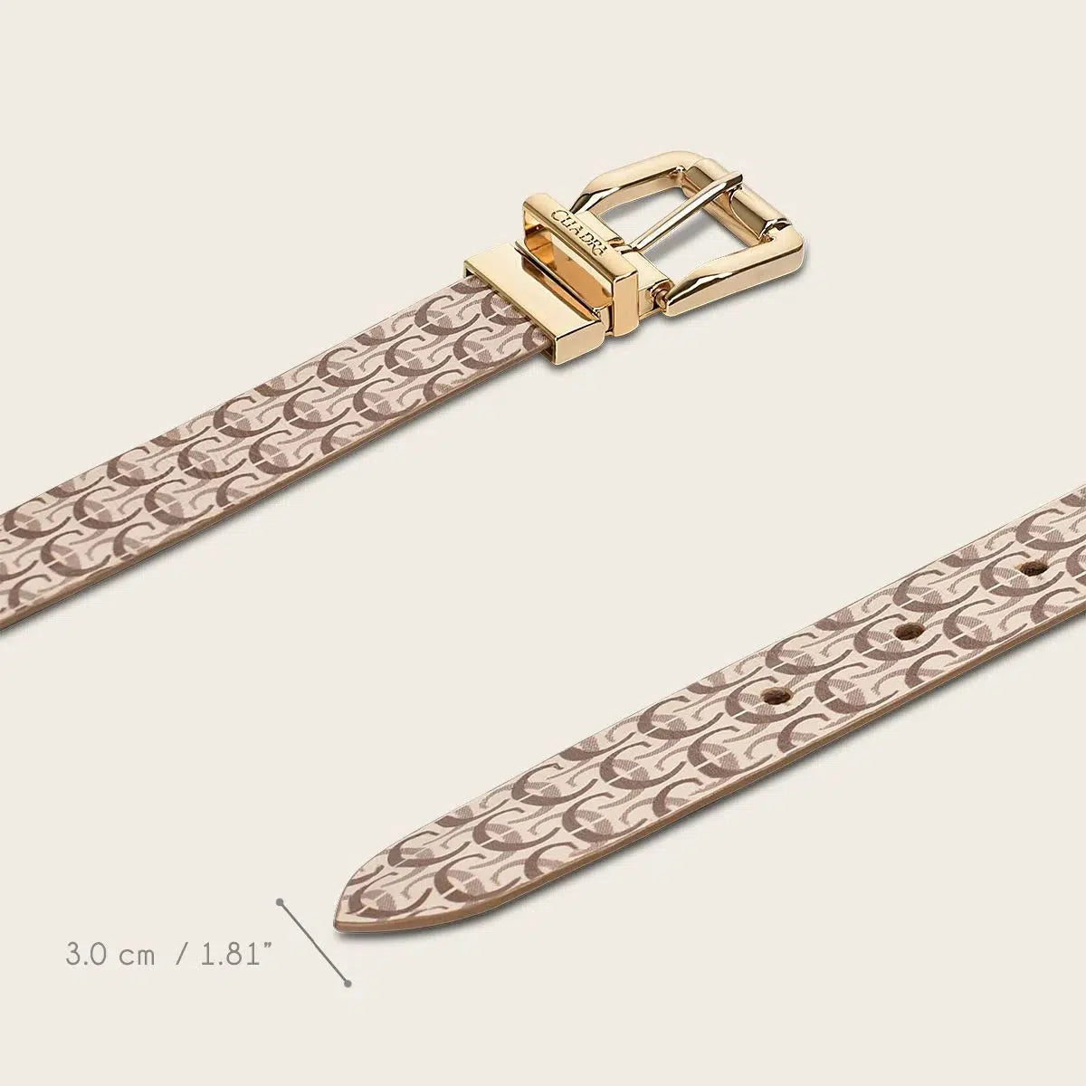 CDA18RS - Cuadra beige casual fashion cowhide belt for woman-Kuet.us
