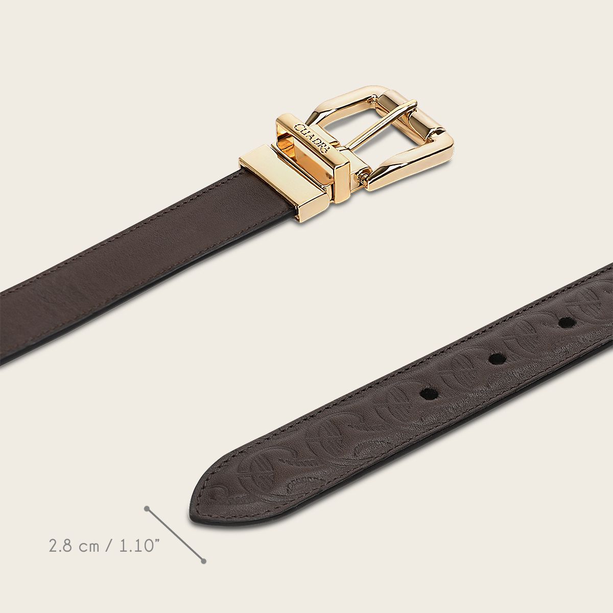 CDA19RS - Cuadra chocolate casual fashion cowhide belt for woman-Kuet.us