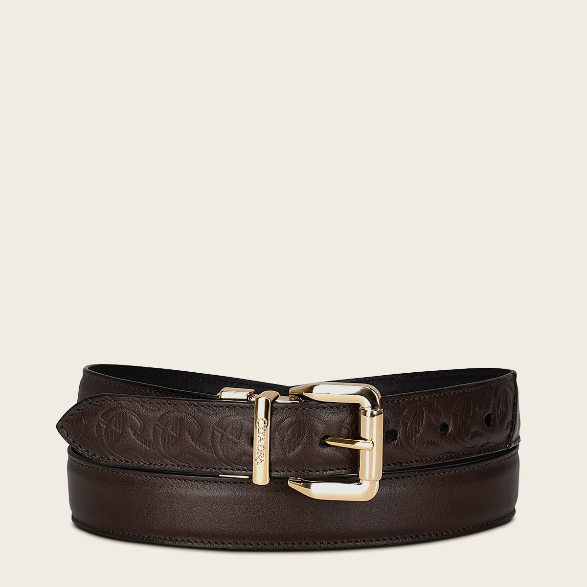 CDA19RS - Cuadra chocolate casual fashion cowhide belt for woman-Kuet.us