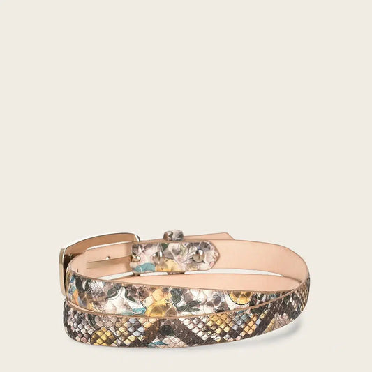 CDA21PI - Cuadra grey casual python belt for woman-Kuet.us