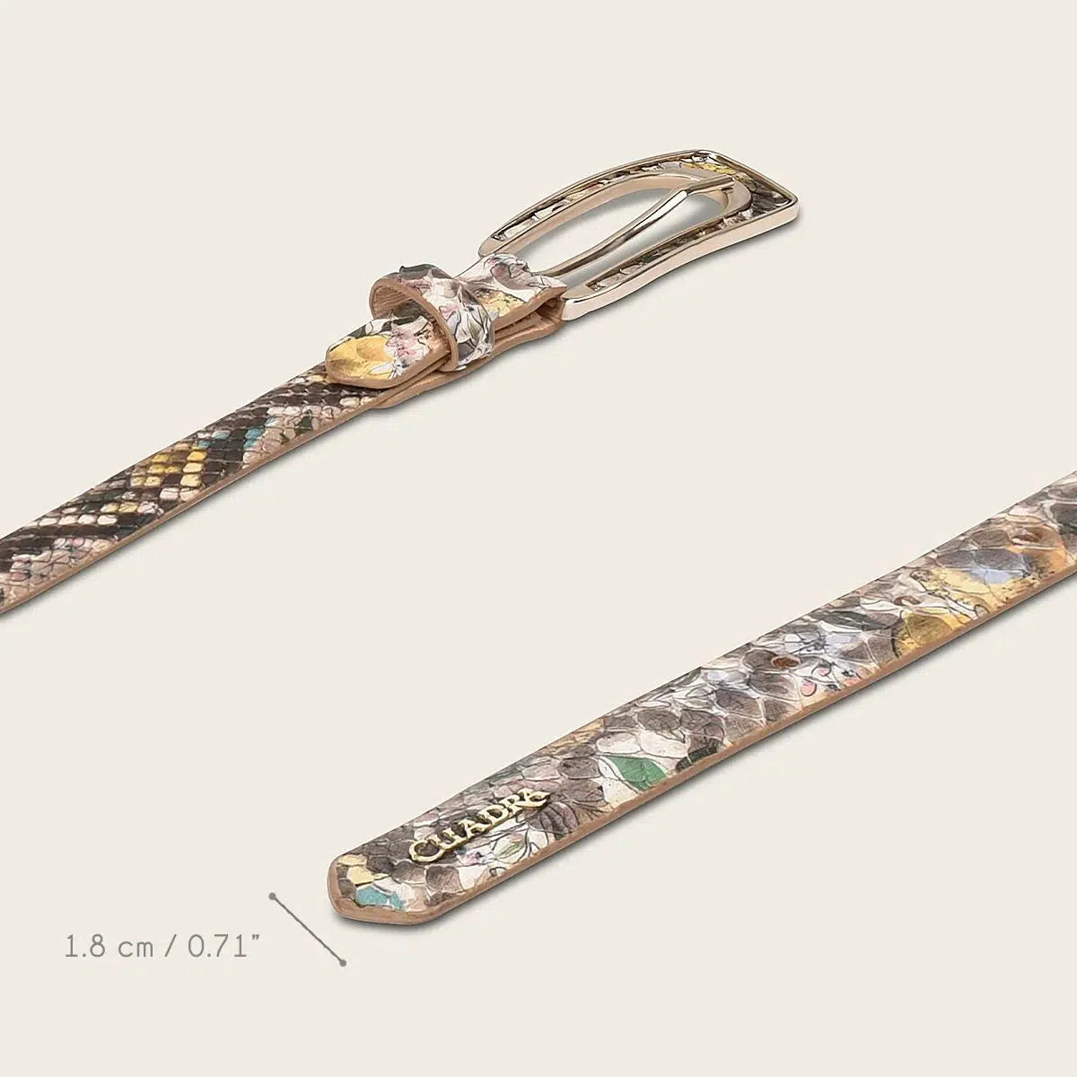 CDA21PI - Cuadra grey casual python belt for woman-Kuet.us