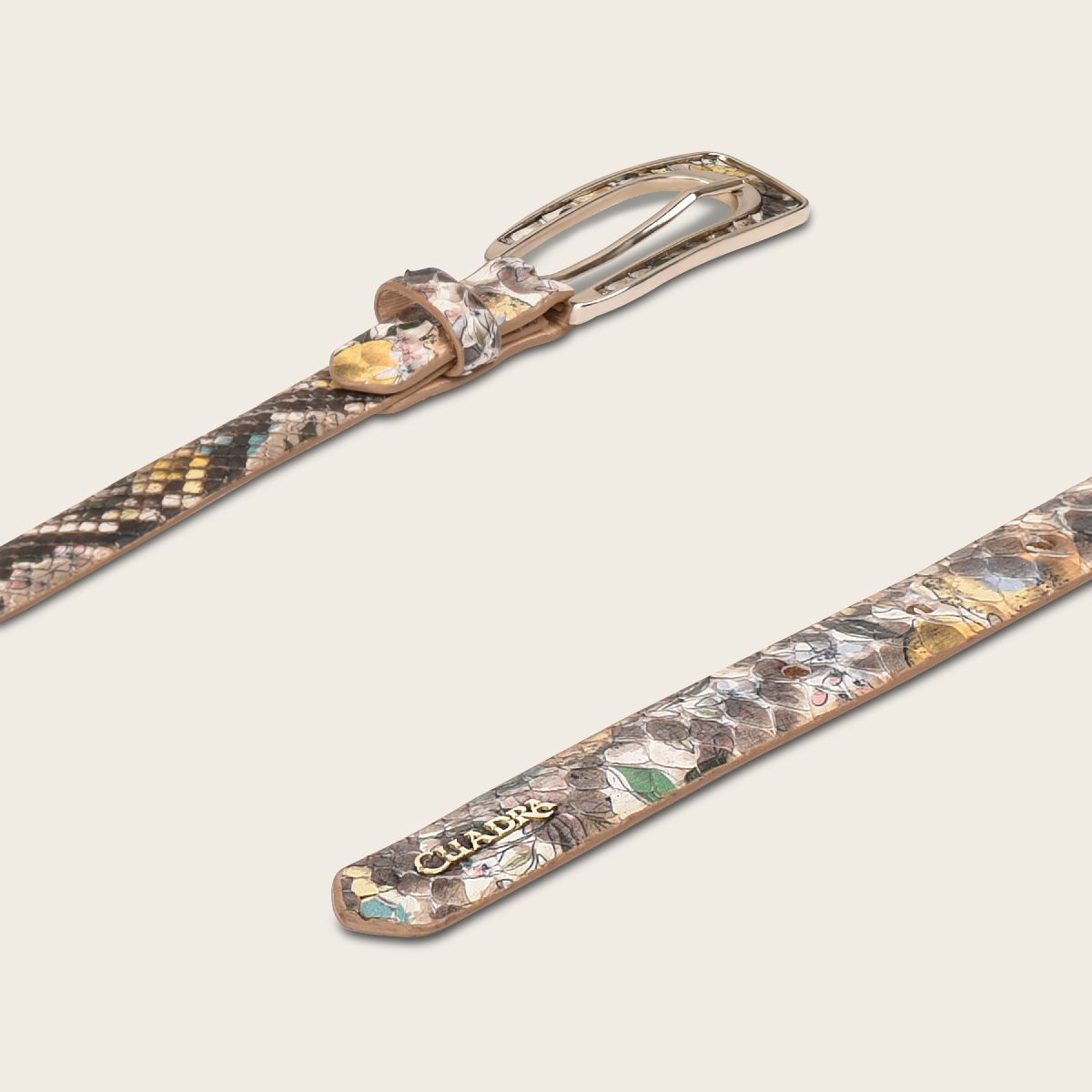CDA21PI - Cuadra grey casual python belt for woman-Kuet.us