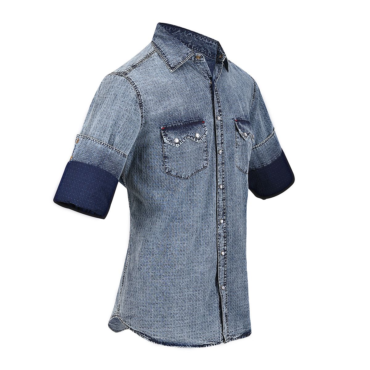 CM00100 - Cuadra blue cowboy fashion cotton shirt for men-Kuet.us