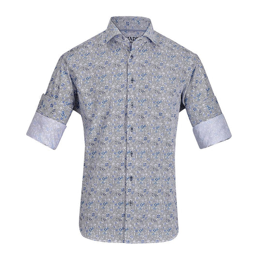 CM00106 - Cuadra blue fashion western long sleeve cotton shirt for men-Kuet.us