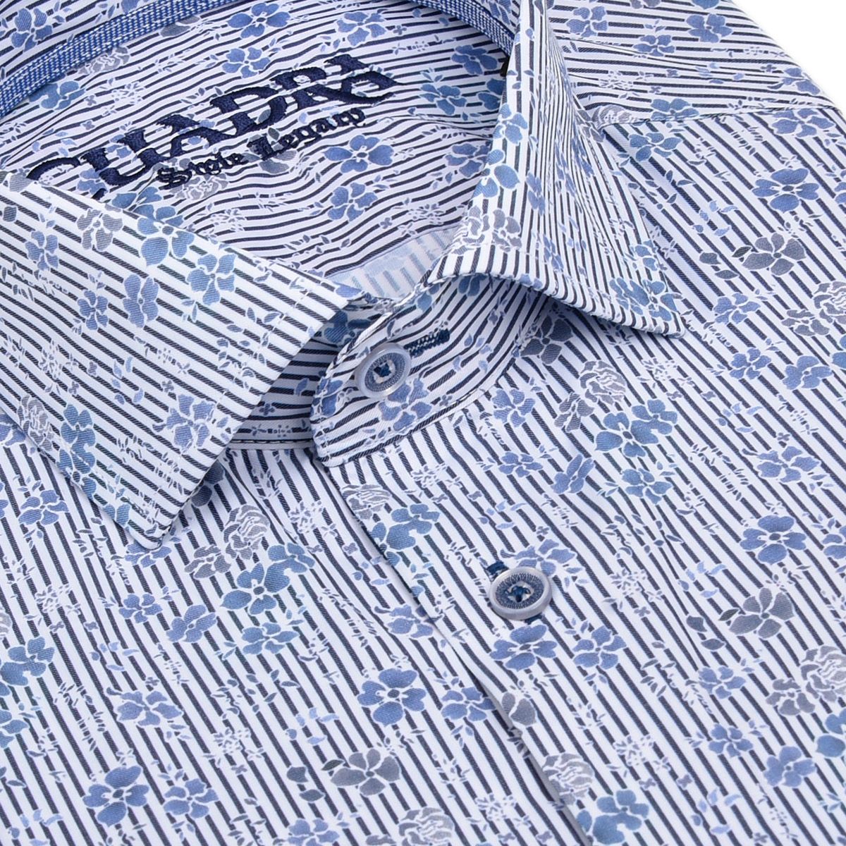 CM00106 - Cuadra blue fashion western long sleeve cotton shirt for men-Kuet.us