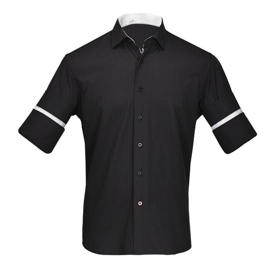 CM04600 - Cuadra black casual fashion short sleeve cotton shirt-Kuet.us